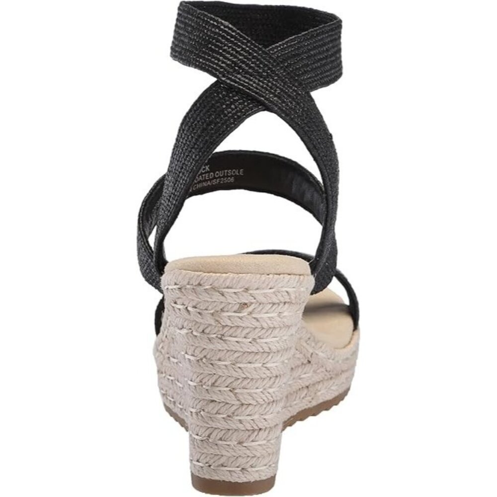 Anne Klein Women's Willa Espadrille Wedge Sandals Black, 7.5 NIB - Picture 5 of 7
